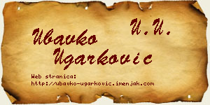 Ubavko Ugarković vizit kartica